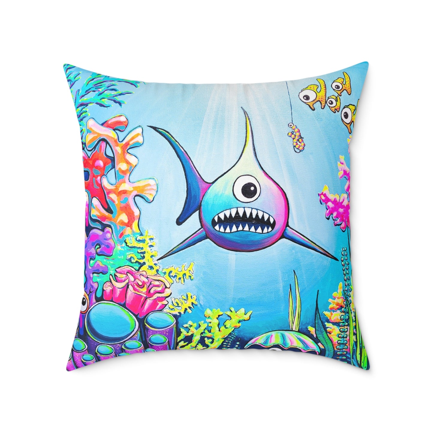Cyclops Shark Art Canvas Decorative Pillow