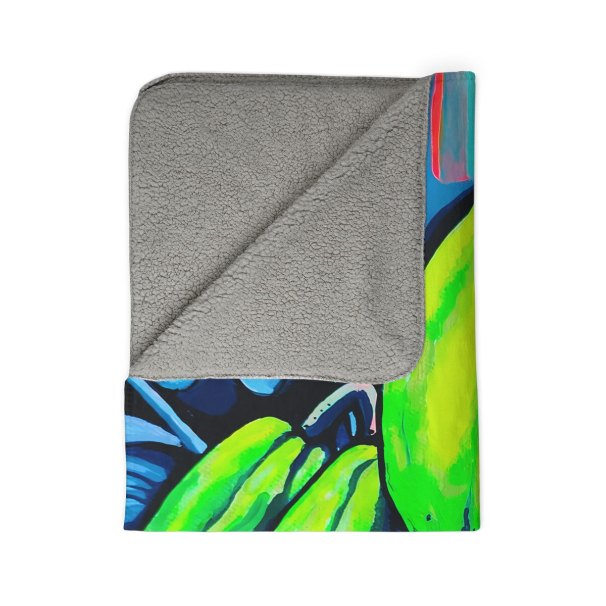 Neon Cacao Fleece Sherpa Blanket