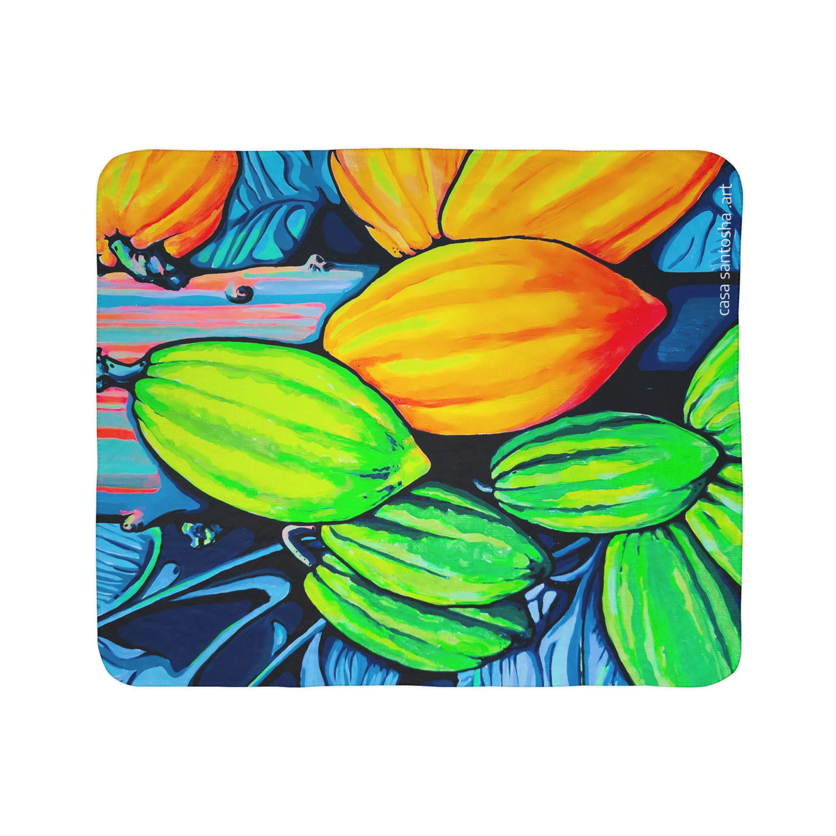 Neon Cacao Fleece Sherpa Blanket