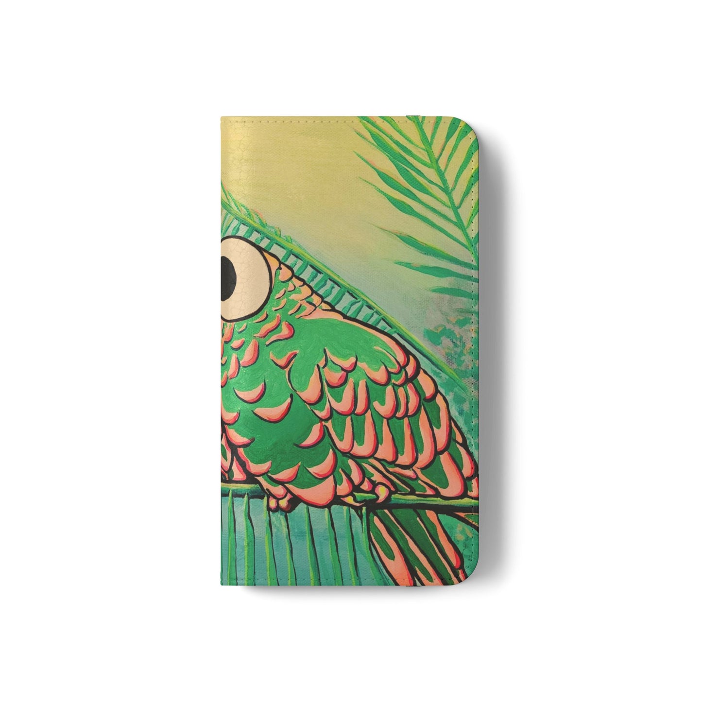 Chatty Cyclops Parrots Flip Phone Case – Wallet Cover with Card Slots