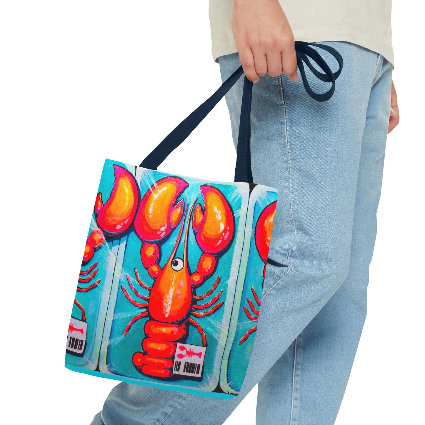 Premium Neon Lobster Tote Bag, Original Artist Design, Reusable Shopping Tote,  Eco-Friendly