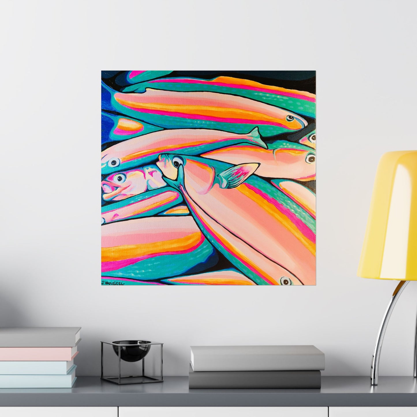Neon Fish Giclée Art Poster