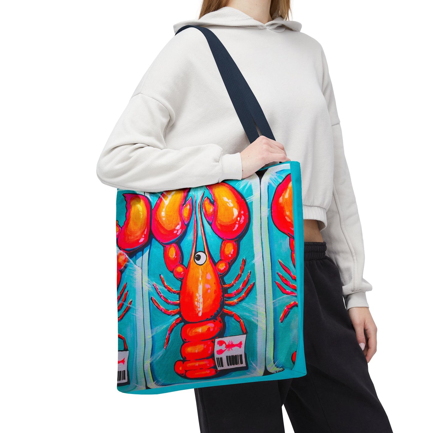 Premium Neon Lobster Tote Bag, Original Artist Design, Reusable Shopping Tote,  Eco-Friendly
