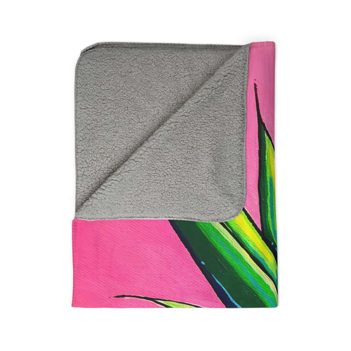 Neon Pineapple Fleece Sherpa Blanket