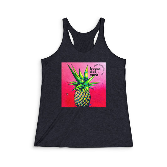 Women's Neon Pineapple Graphic Racerback Tank