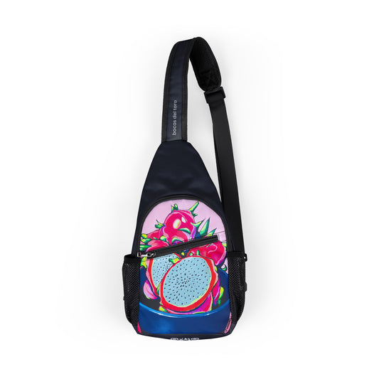 Colorful Neon Pink Dragonfruit Art Sling Bag - Travel or Everyday Chest Bag