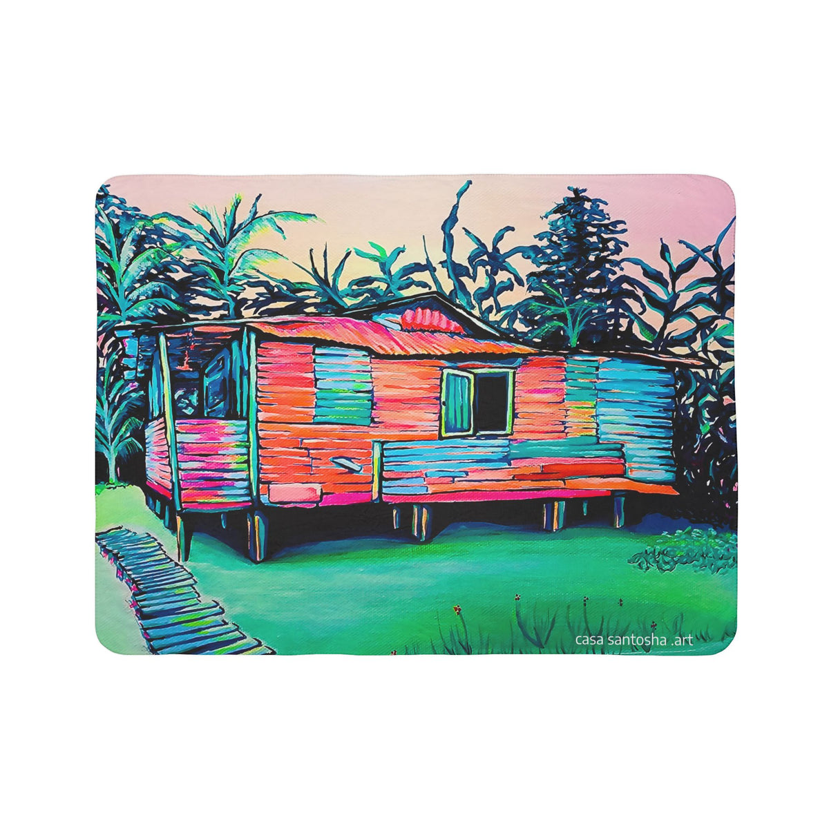 Luis Russell House Bocas Fleece Sherpa Blanket