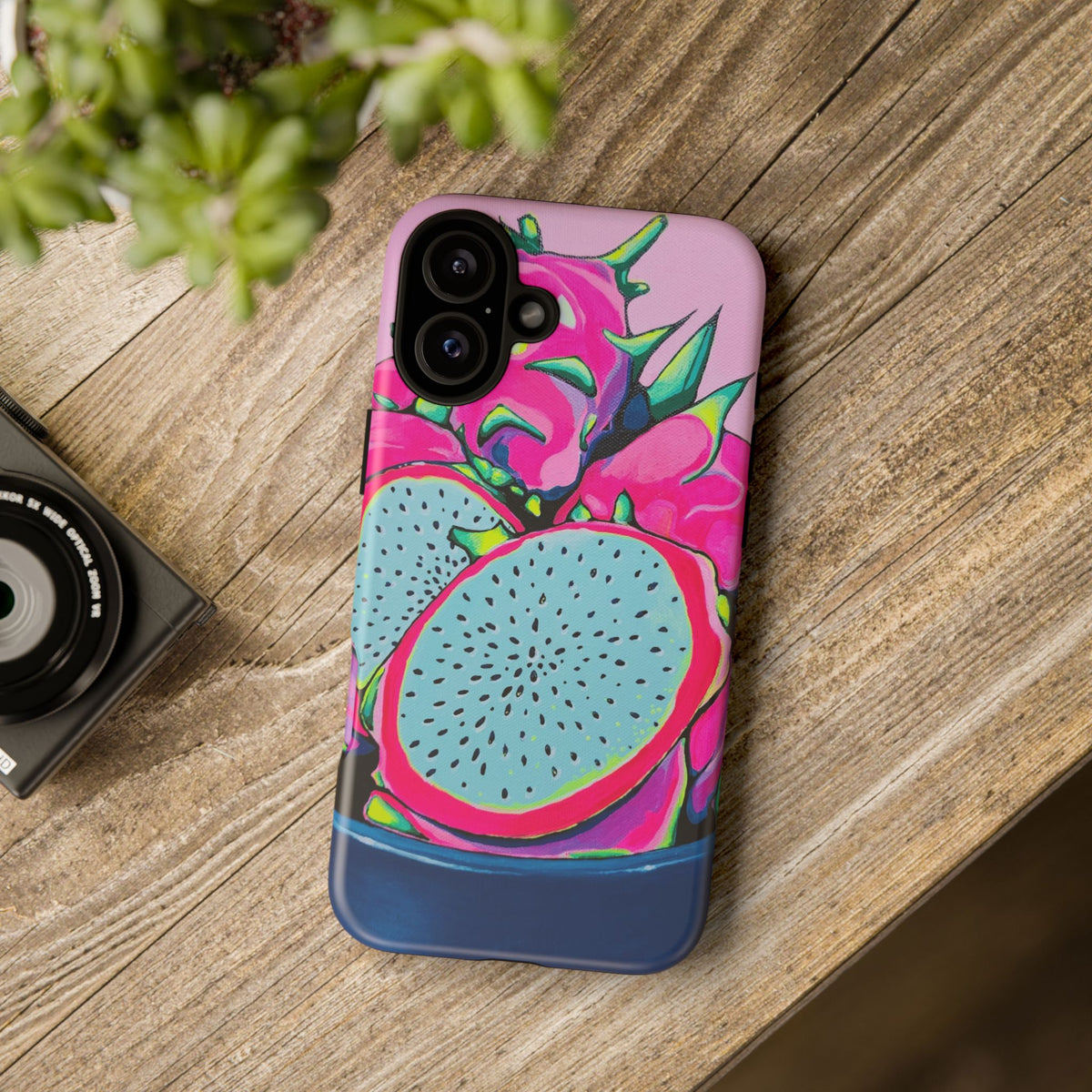 Coque de téléphone résistante Pitaya Rose Néon