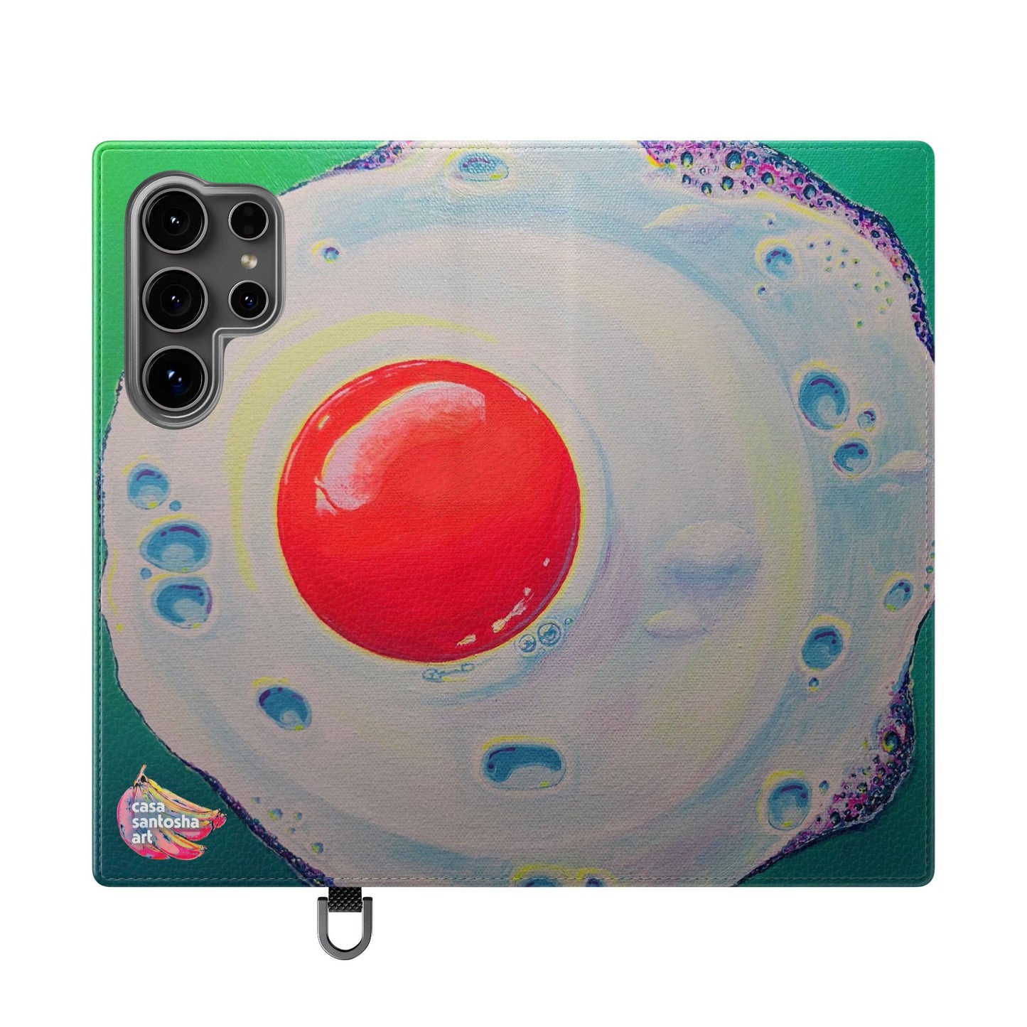 Neon Fried Egg Flip Phone Case – Wallet Cover with Card Slots