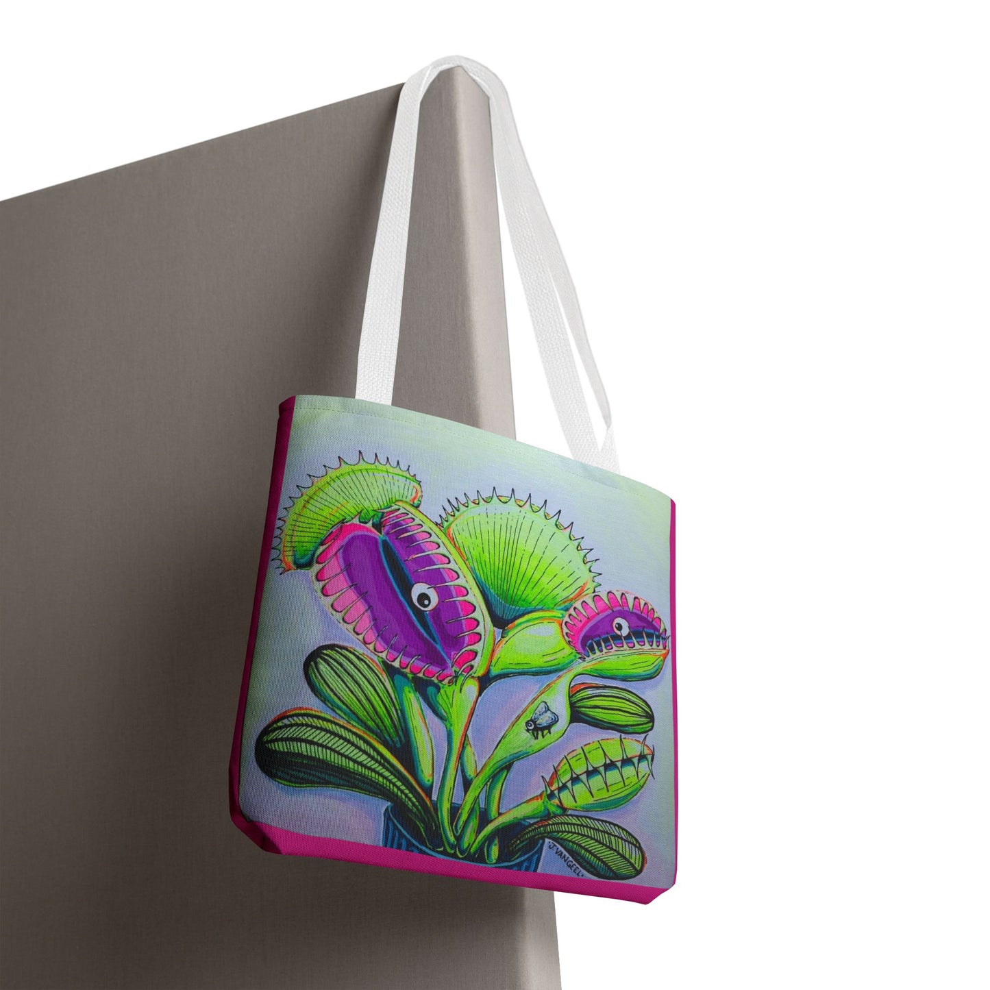 Premium Cyclops Venus Fly Trap Tote Bag, Original Artist Design, Reusable Shopping Tote,  Eco-Friendly