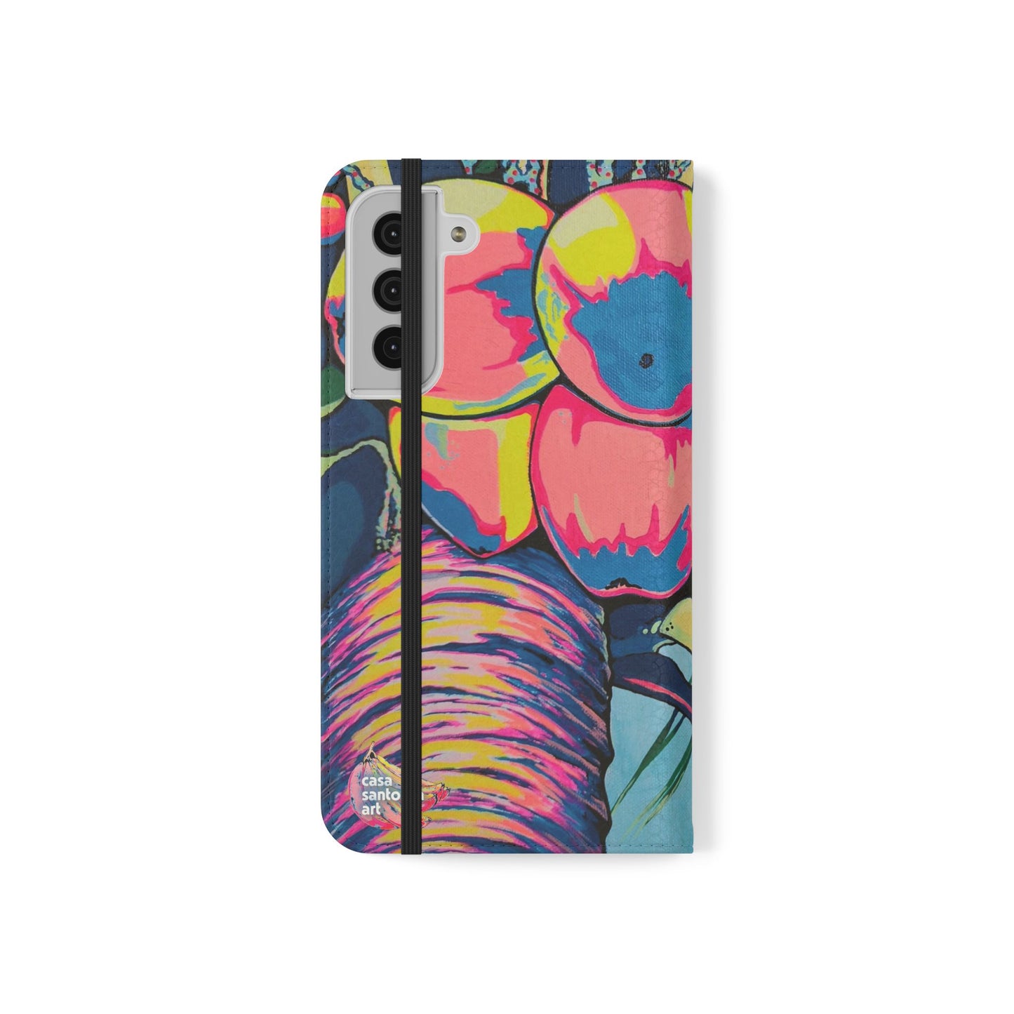 Neon Coconuts Flip Phone Case – Wallet Cover with Card Slots