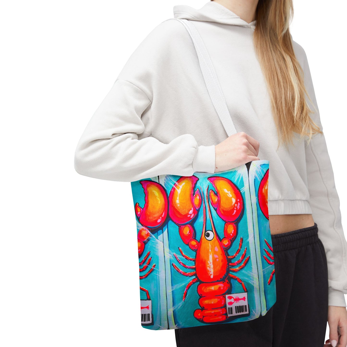 Premium Neon Lobster Tote Bag, Original Artist Design, Reusable Shopping Tote,  Eco-Friendly