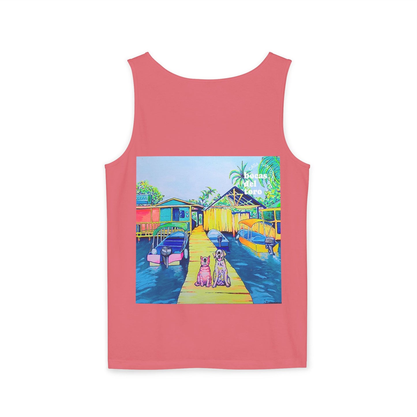 Unisex Cyclops Cat and Dog in Bocas Tank Top - Perfect for Summer Vibes