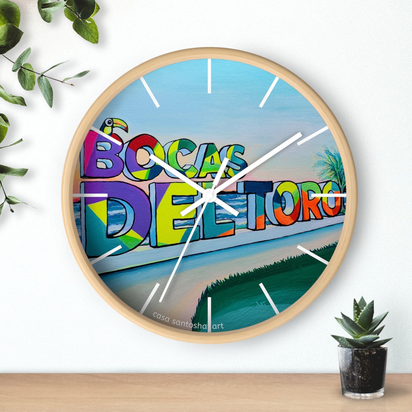 Bocas Del Toro Sign Pop Art Wall Clock