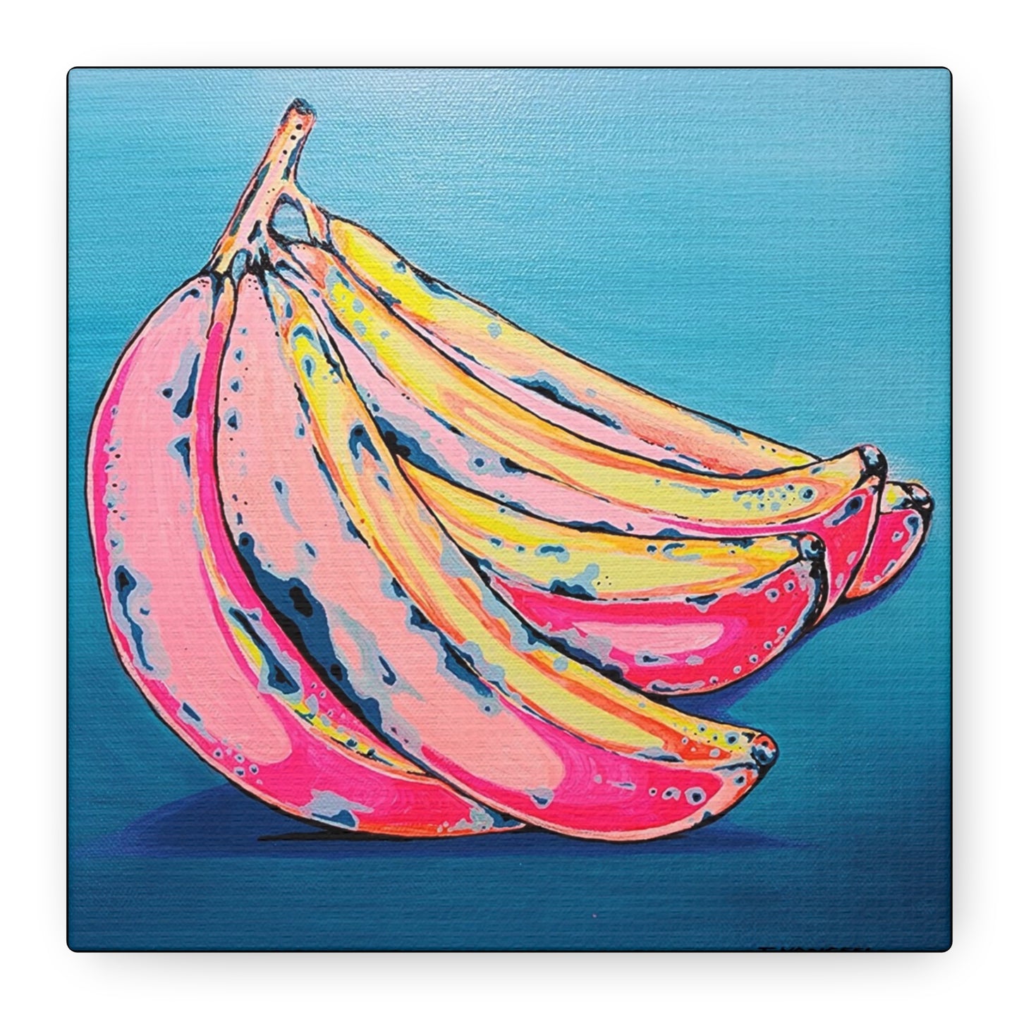 Neon Bananas Canvas Wall Art
