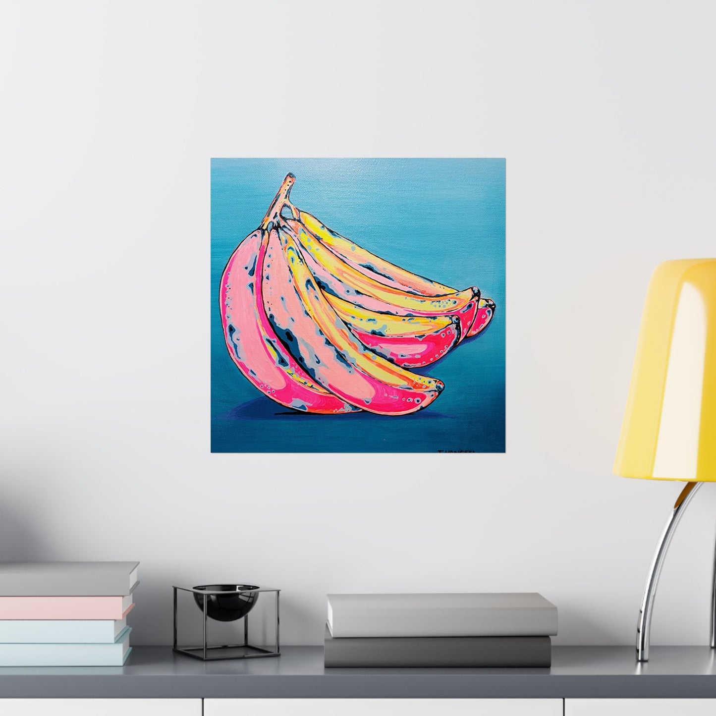 Neon Bananas Giclée Art Poster