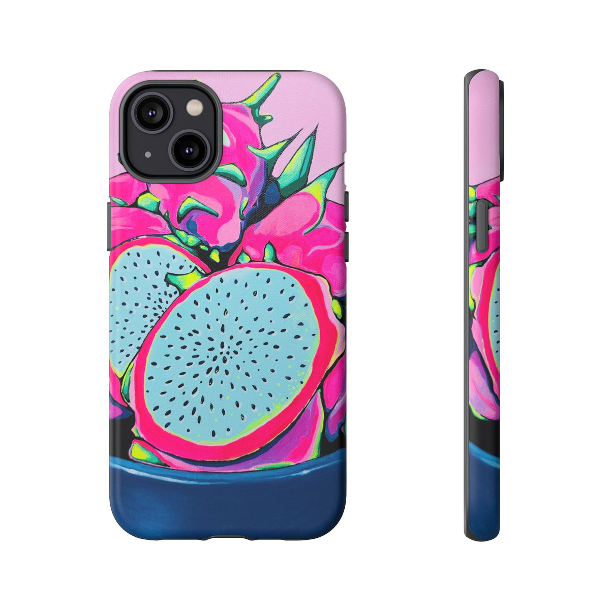 Coque de téléphone résistante Pitaya Rose Néon