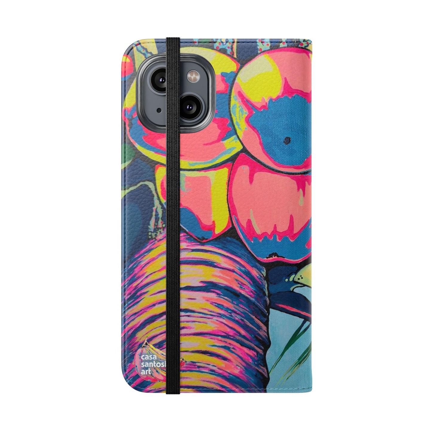 Neon Coconuts Flip Phone Case – Wallet Cover with Card Slots