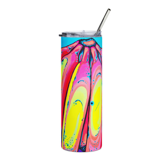 Neon Fat Bananas Stainless Steel Tumbler, 20oz | Fun Travel Mug, Eco-Friendly