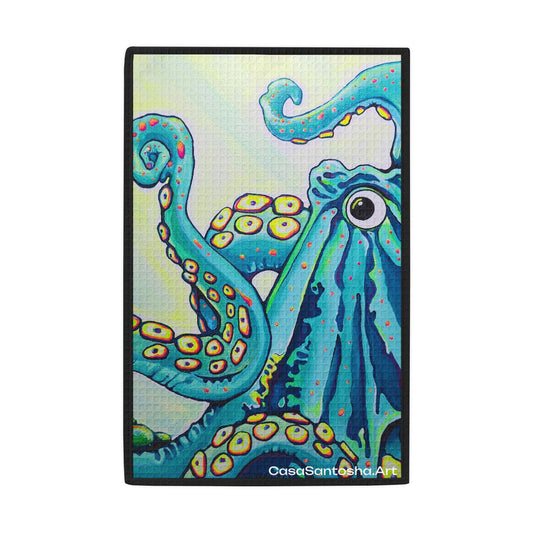 Cyclops Octopus Waffle Weave Kitchen Hand Towel