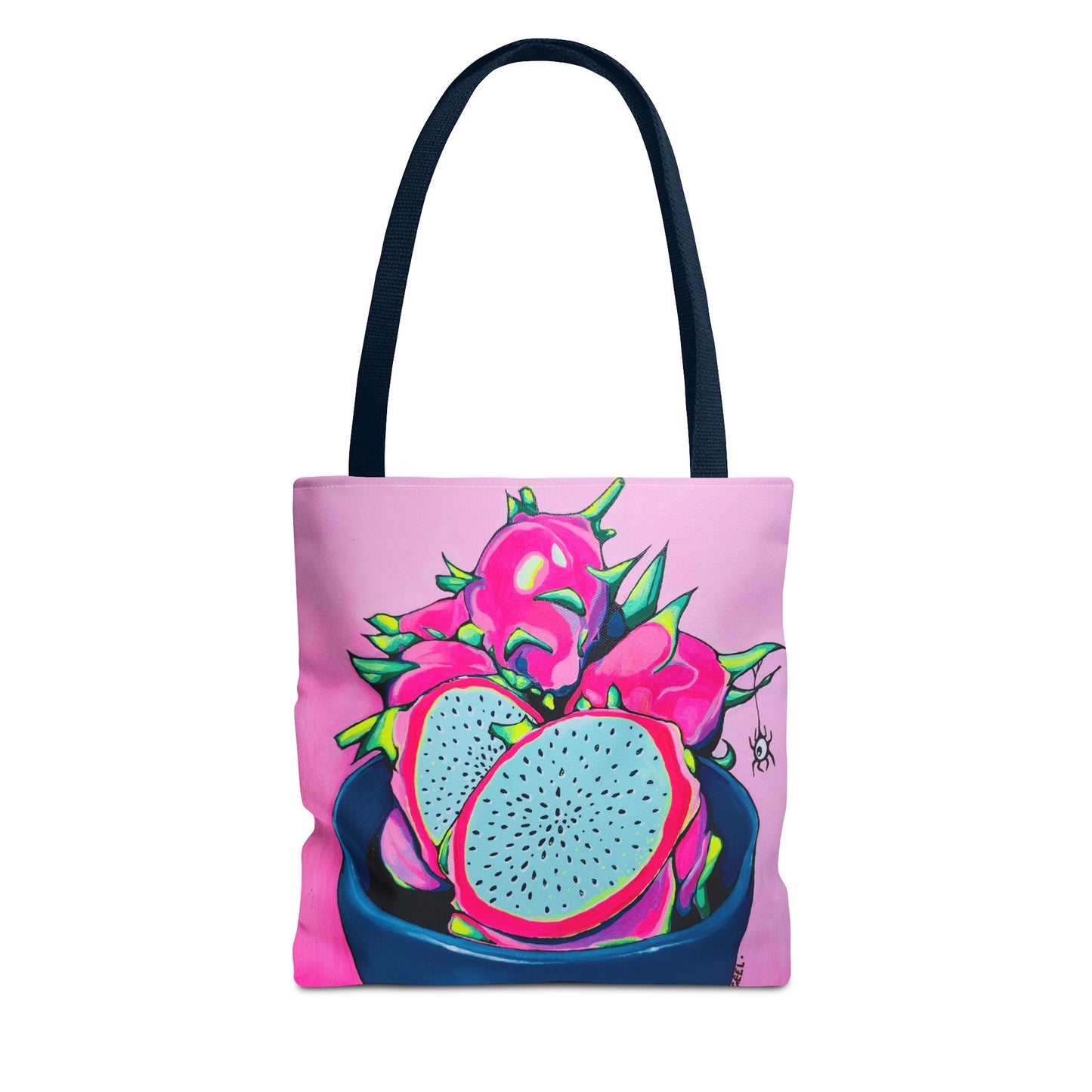Premium Neon Pink Dragon Fruit Tote Bag, Original Artist Design, Reusable Shopping Tote, Eco-Friendly