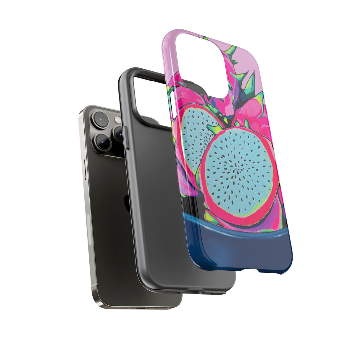 Coque de téléphone résistante Pitaya Rose Néon