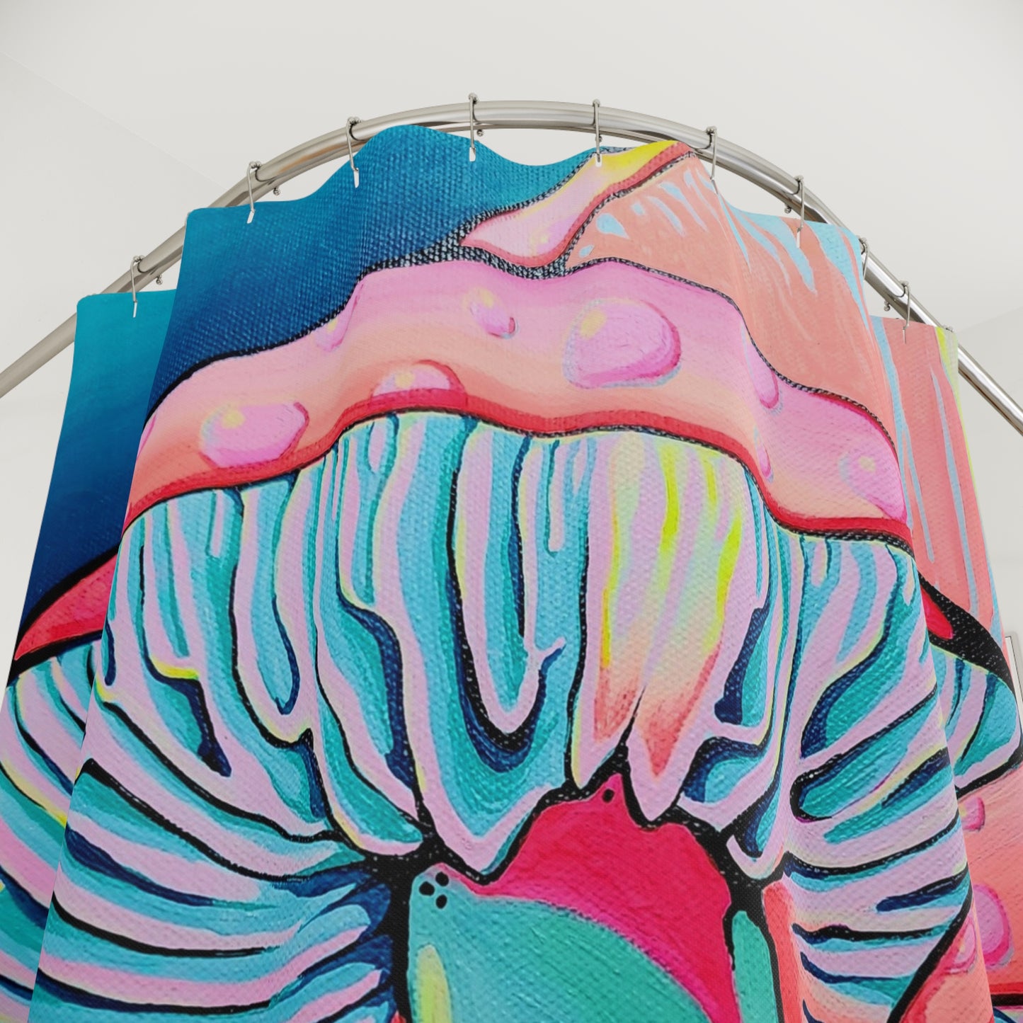 Trippy Mushrooms Pop Art Shower Curtain