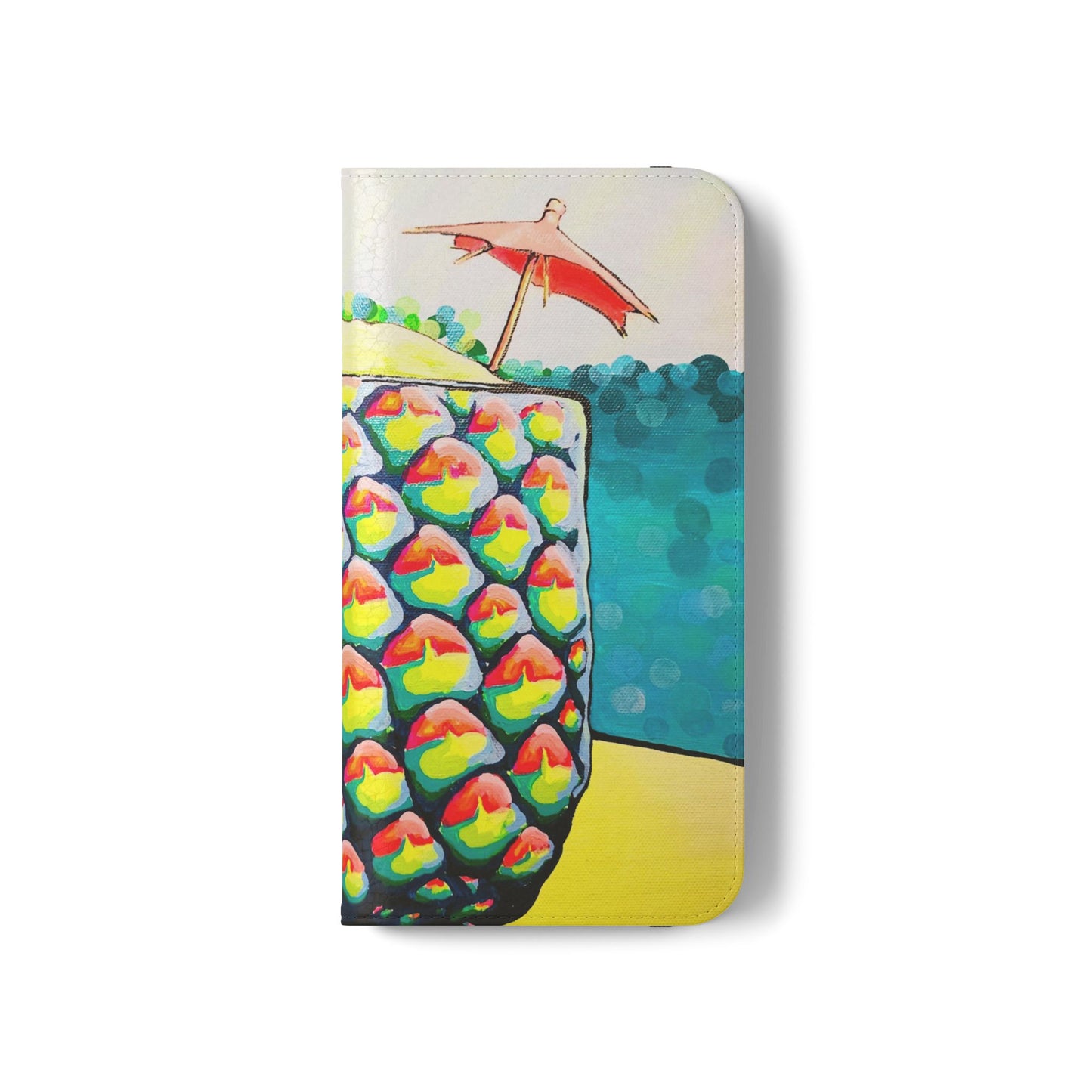 Neon Piña Colada Flip Phone Case – Wallet Cover with Card Slots