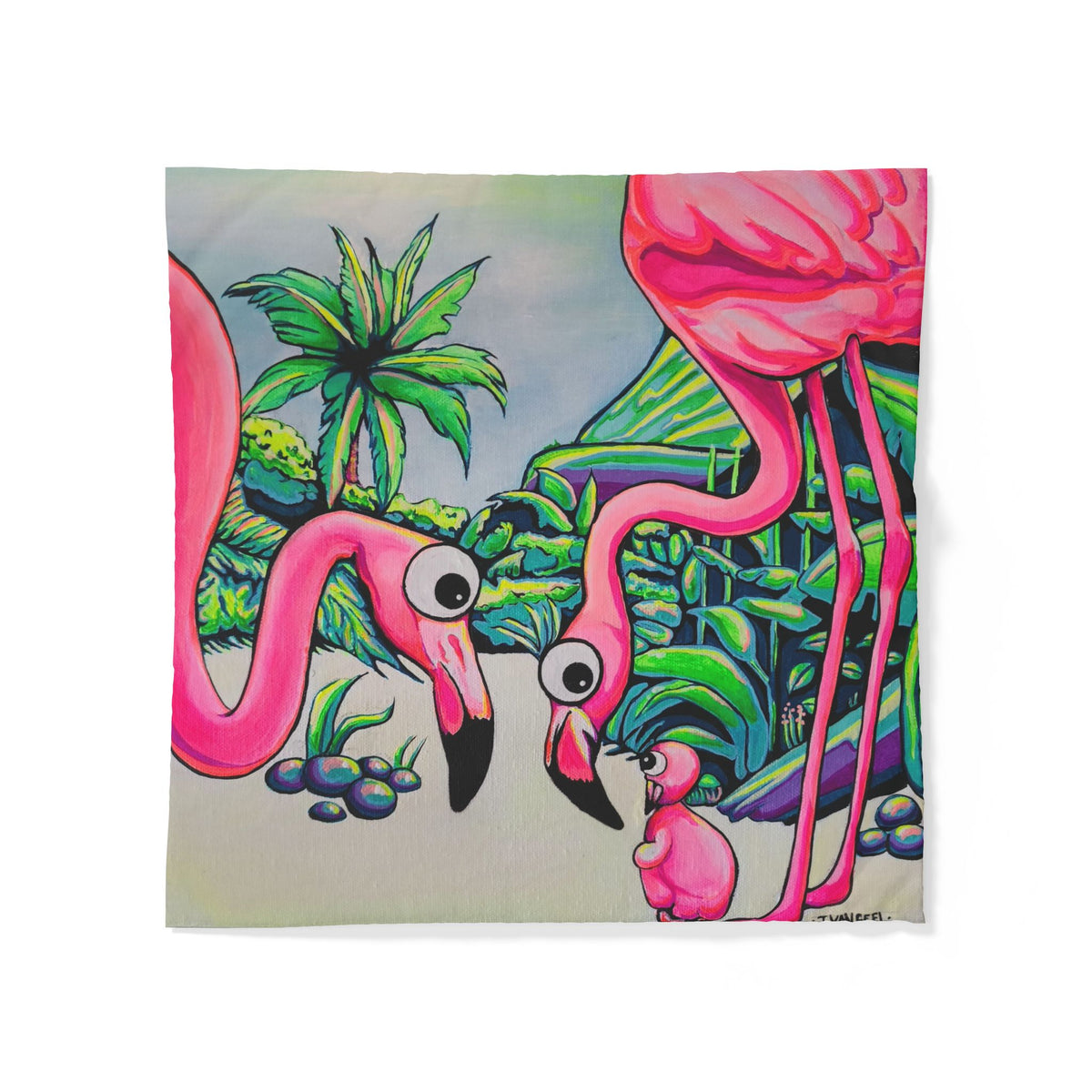 Cyclops Flamingo Family Duvet Cover