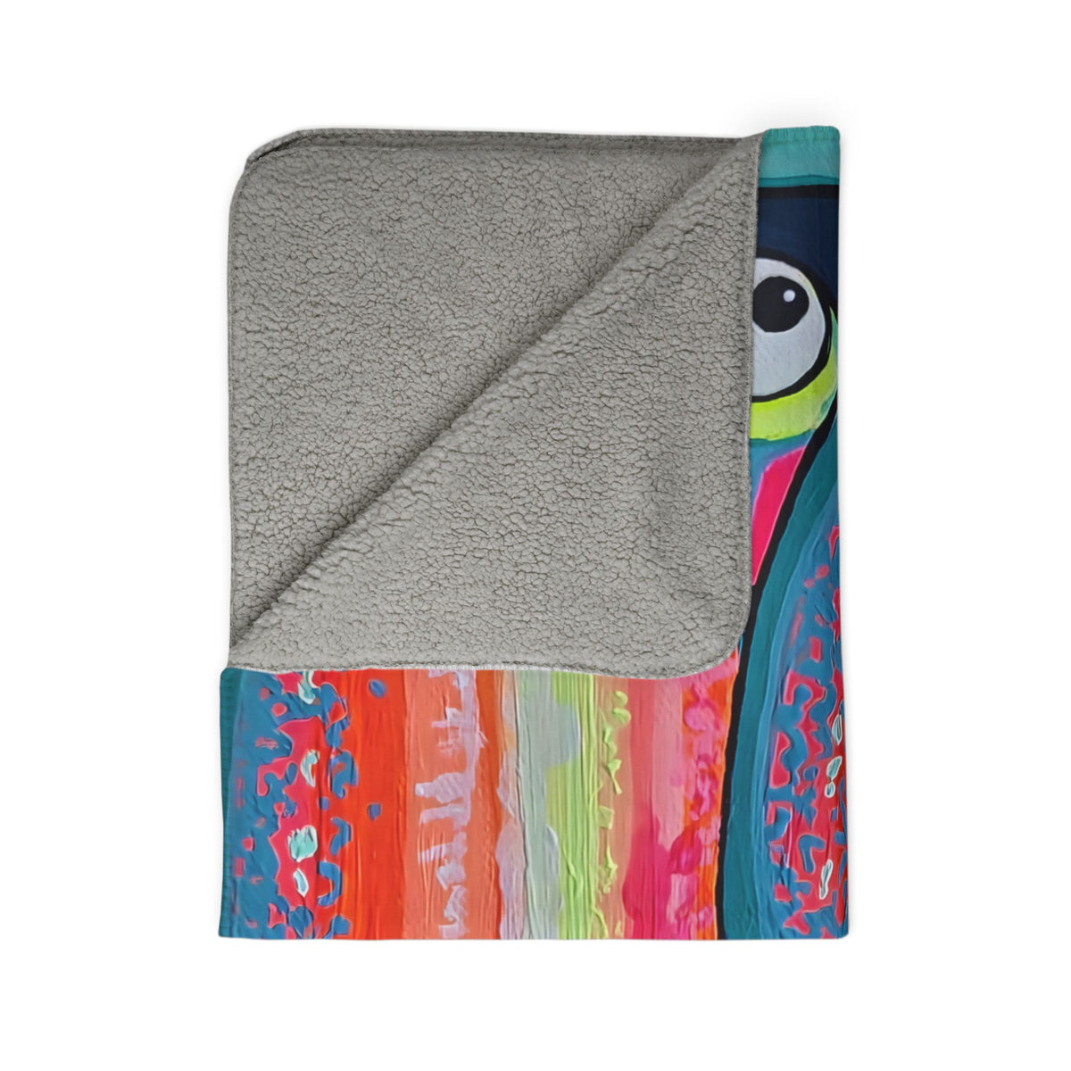 Neon Sardines Fleece Sherpa Blanket