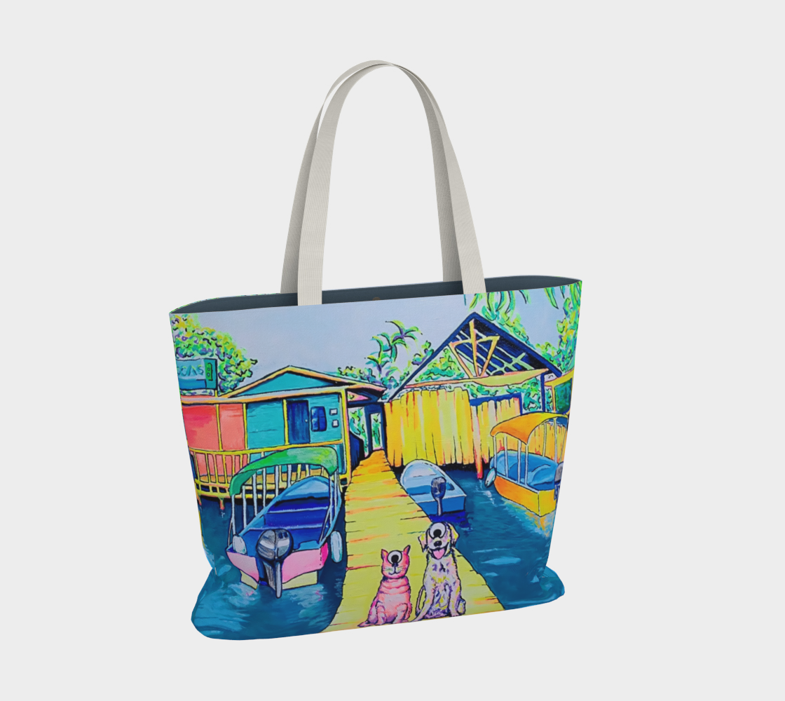 Cyclops Cat and Dog in Bocas Market Tote
