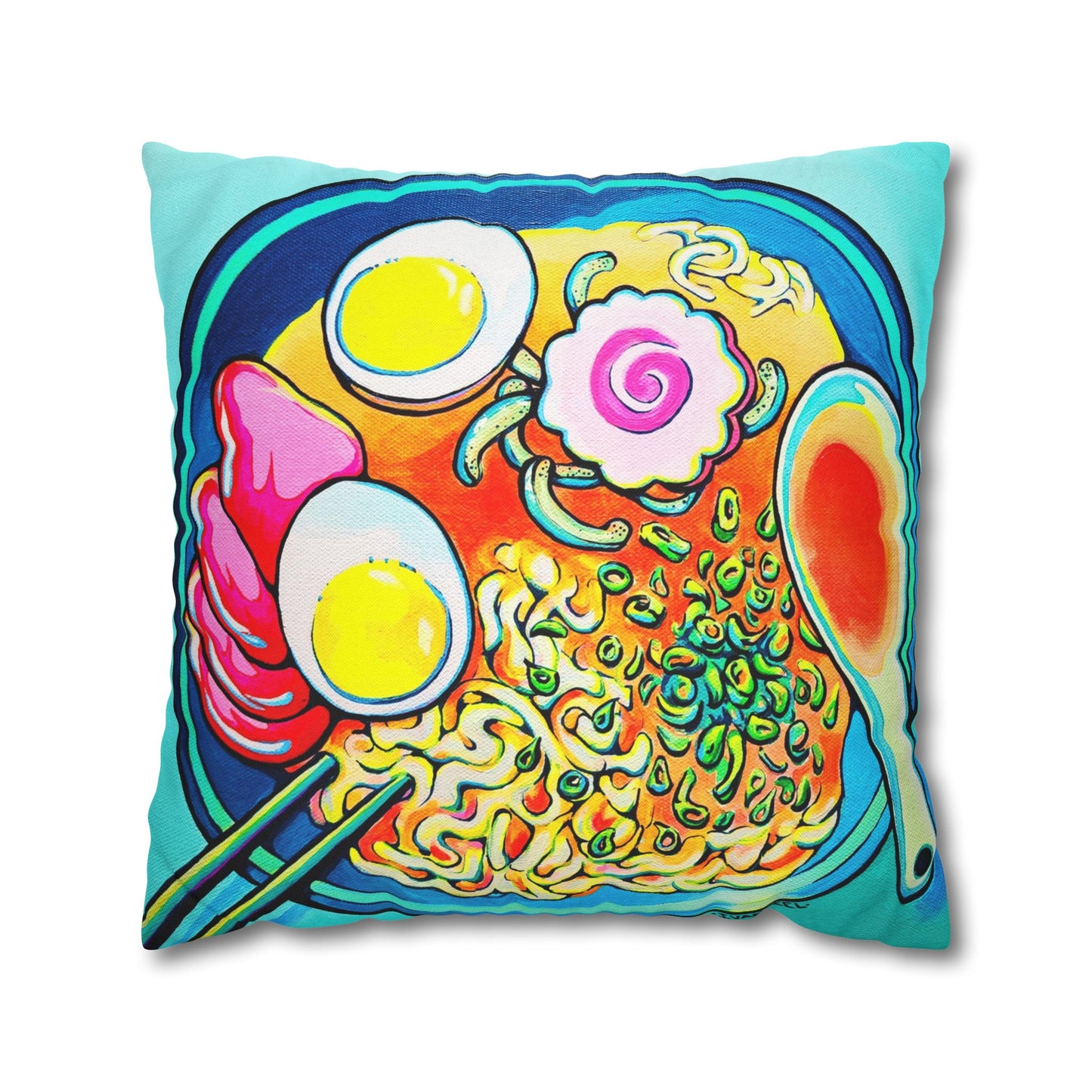 Neon Ramen Pillowcase for Throw Pillow, Cover Only