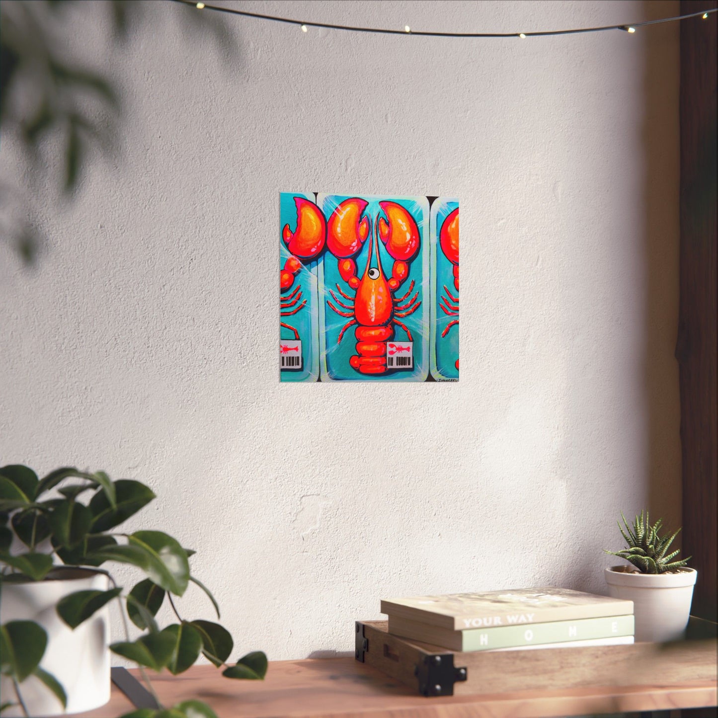 Neon Lobster Giclée Art Poster