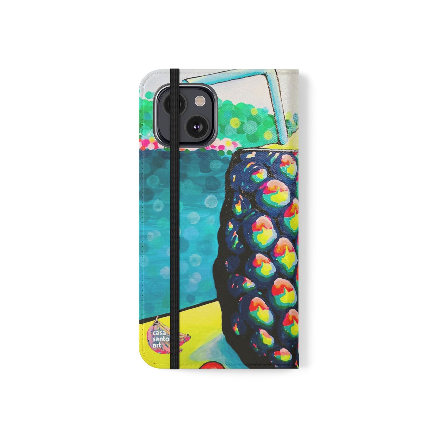 Neon Piña Colada Flip Phone Case – Wallet Cover with Card Slots