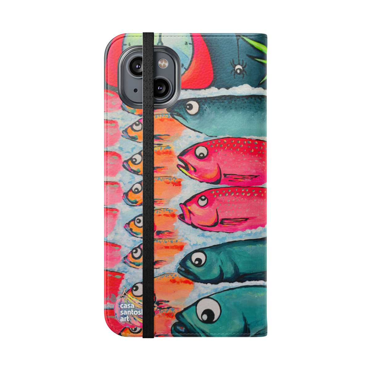 Neon Cabo Fish Market Flip Phone Case – Wallet Cover with Card Slots
