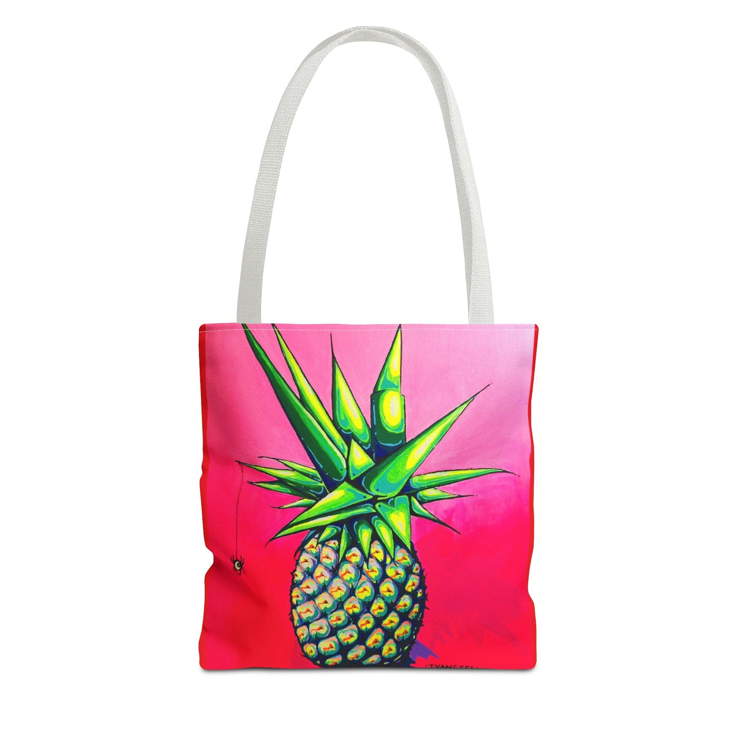 Premium Neon Pineapple Tote Bag, Original Artist Design, Reusable Shopping Tote, Eco-Friendly