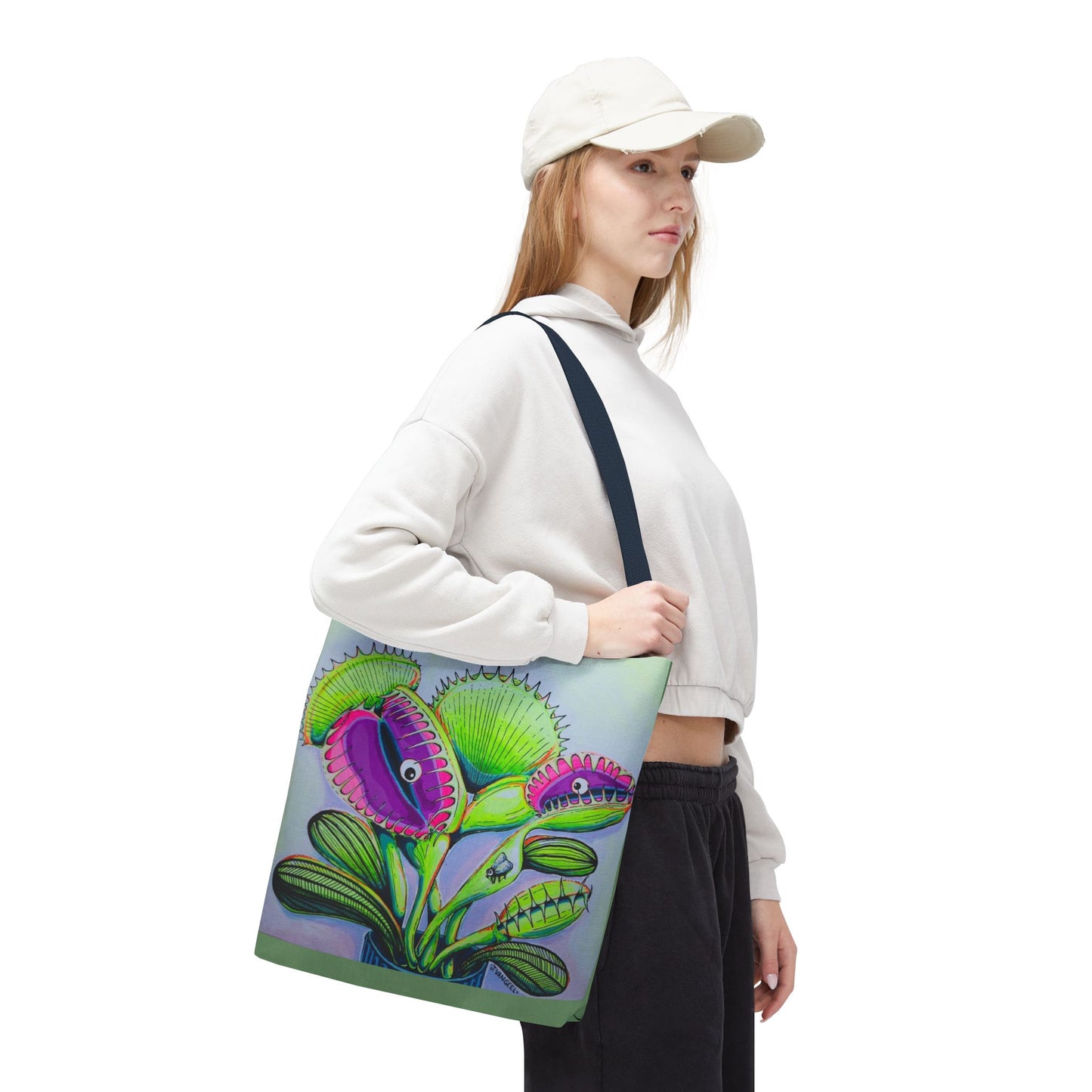 Premium Cyclops Venus Fly Trap Tote Bag, Original Artist Design, Reusable Shopping Tote,  Eco-Friendly