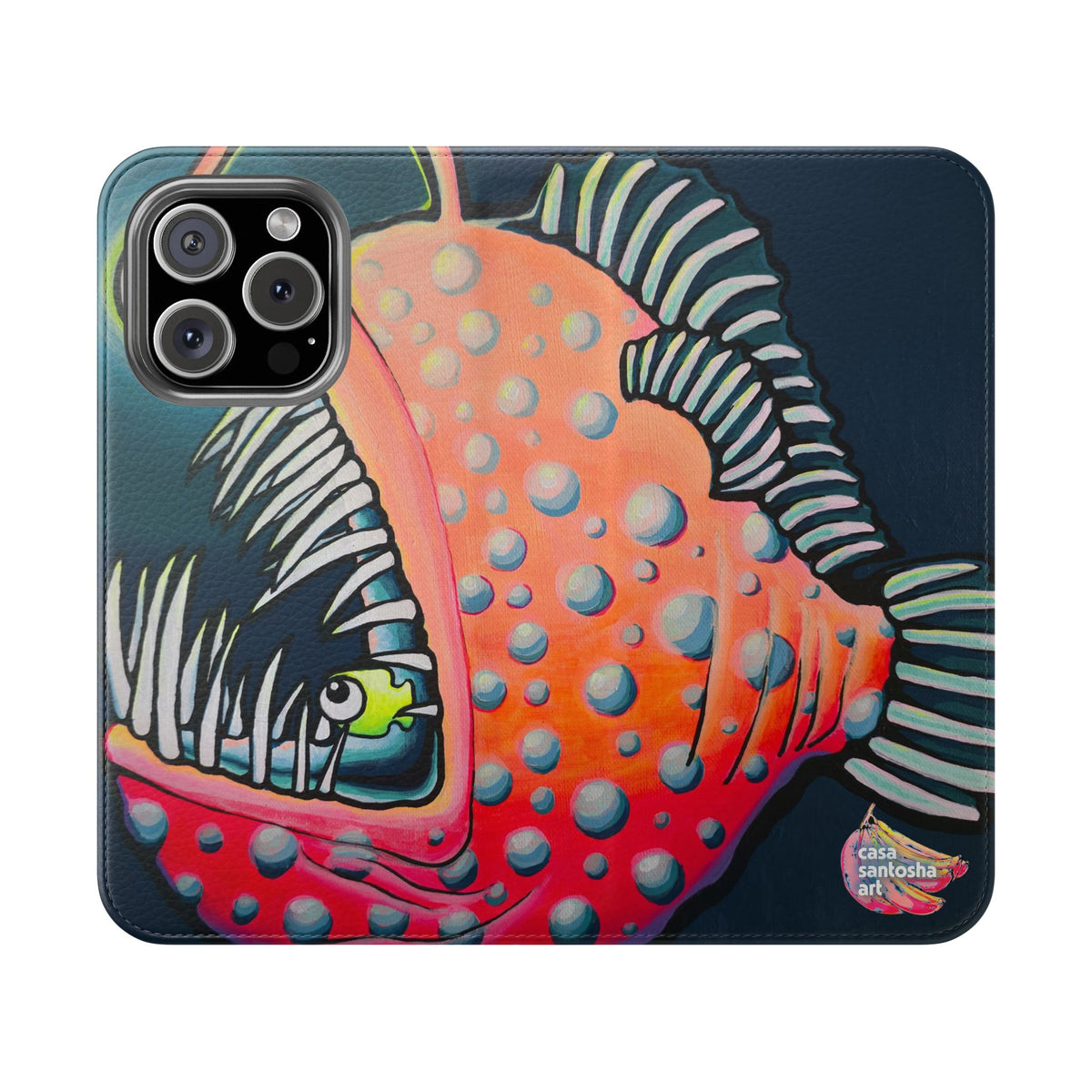 Cyclops Anglerfish Flip Phone Case – Wallet Cover with Card Slots