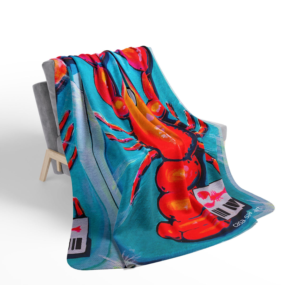 Neon Lobster Fleece Sherpa Blanket