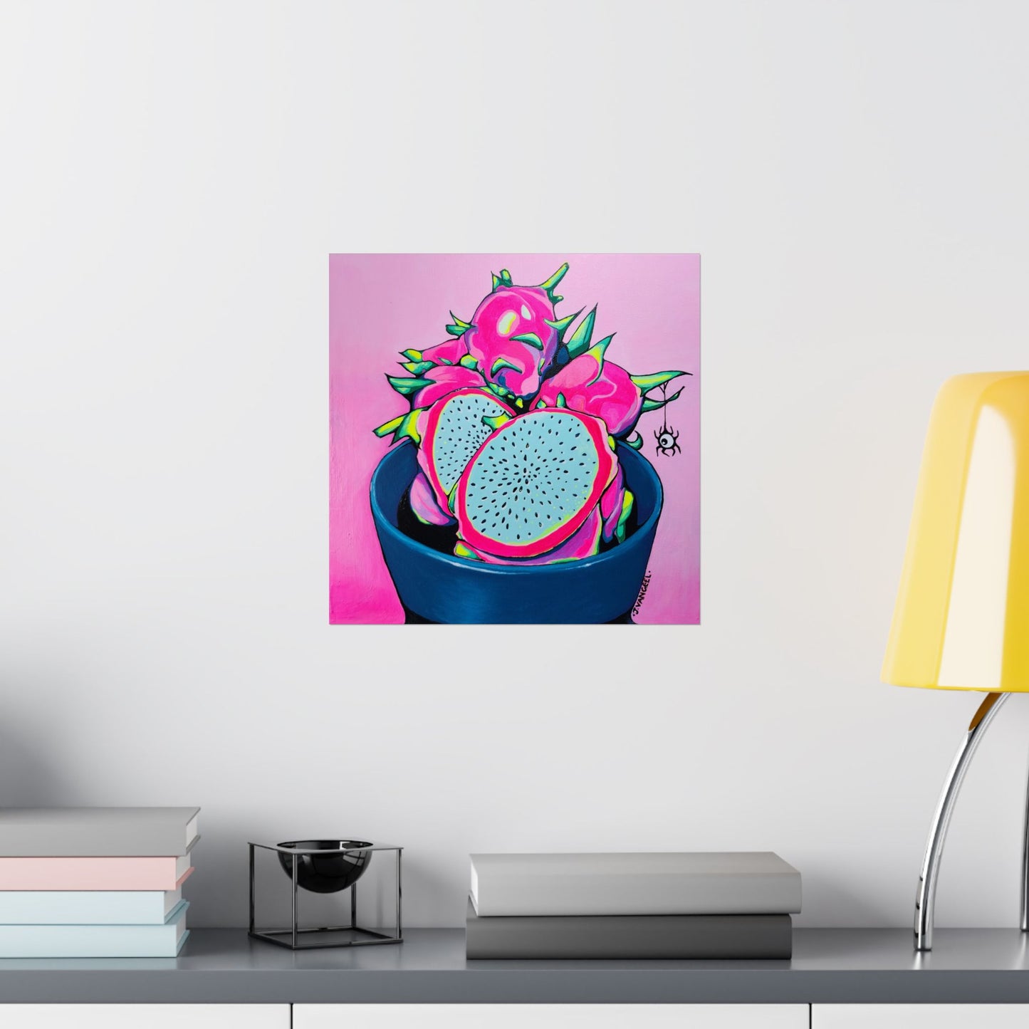 Neon Pink Dragon Fruit Giclée Art Poster
