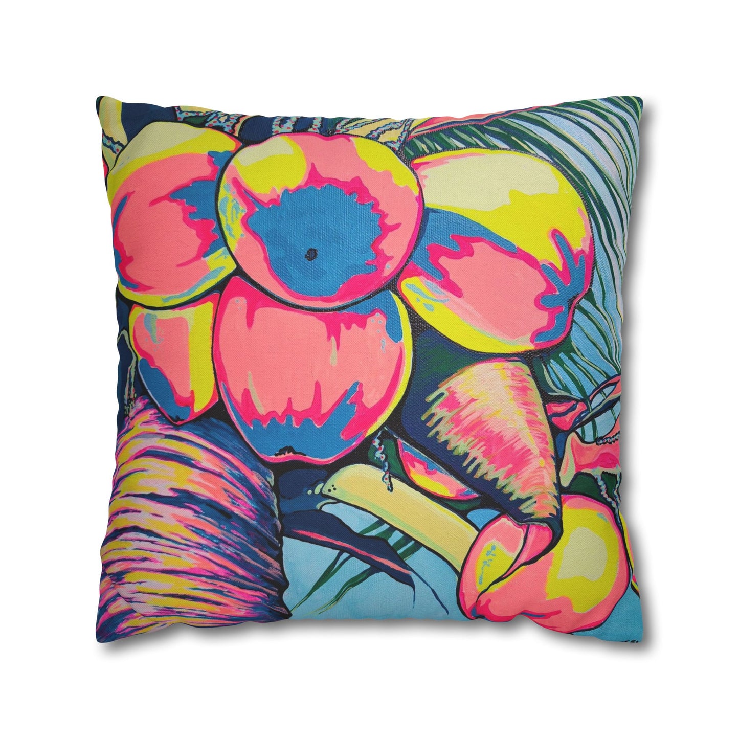 Neon Coconuts Pillowcase, Cover Only