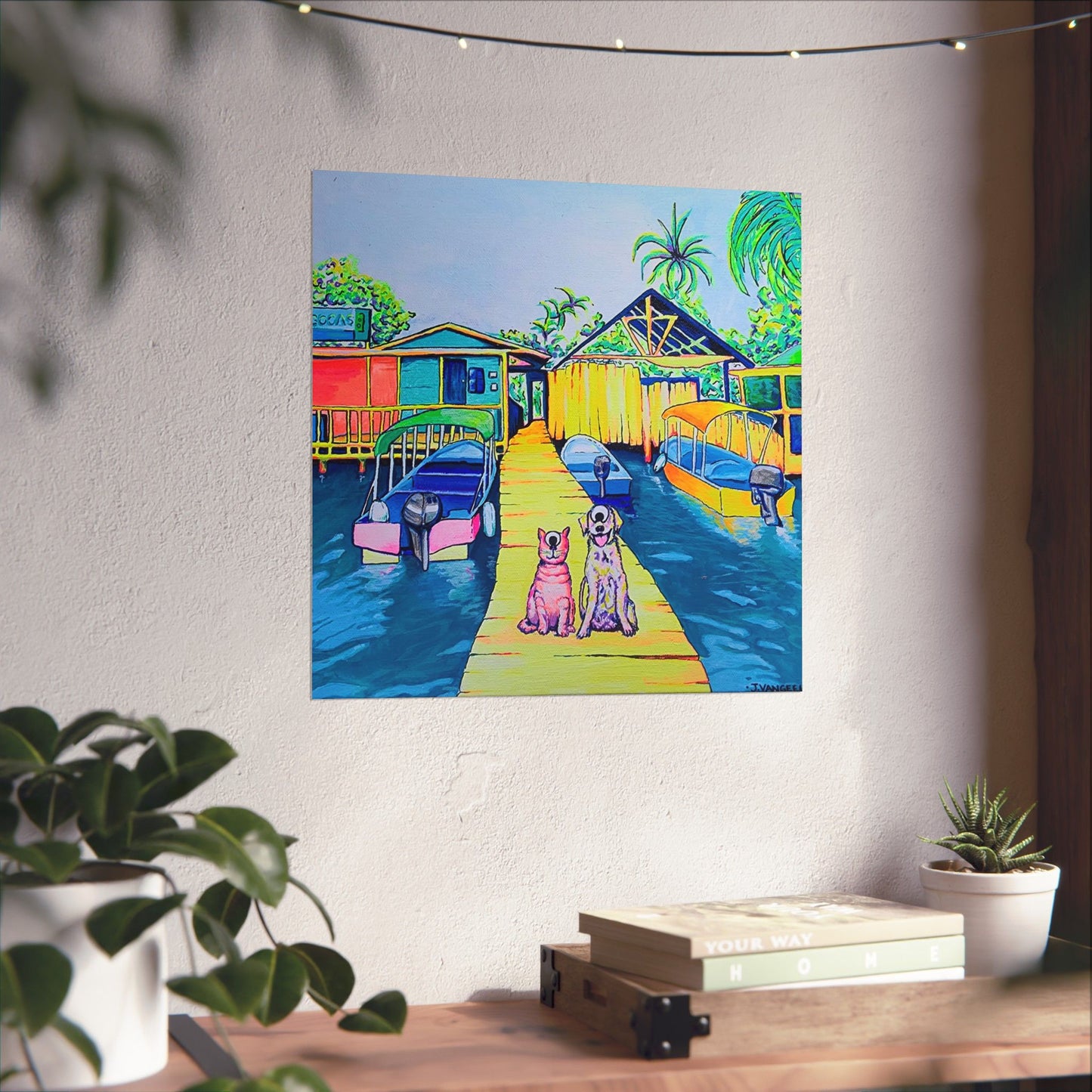 Cyclops Cat and Dog in Bocas Giclée Art Poster