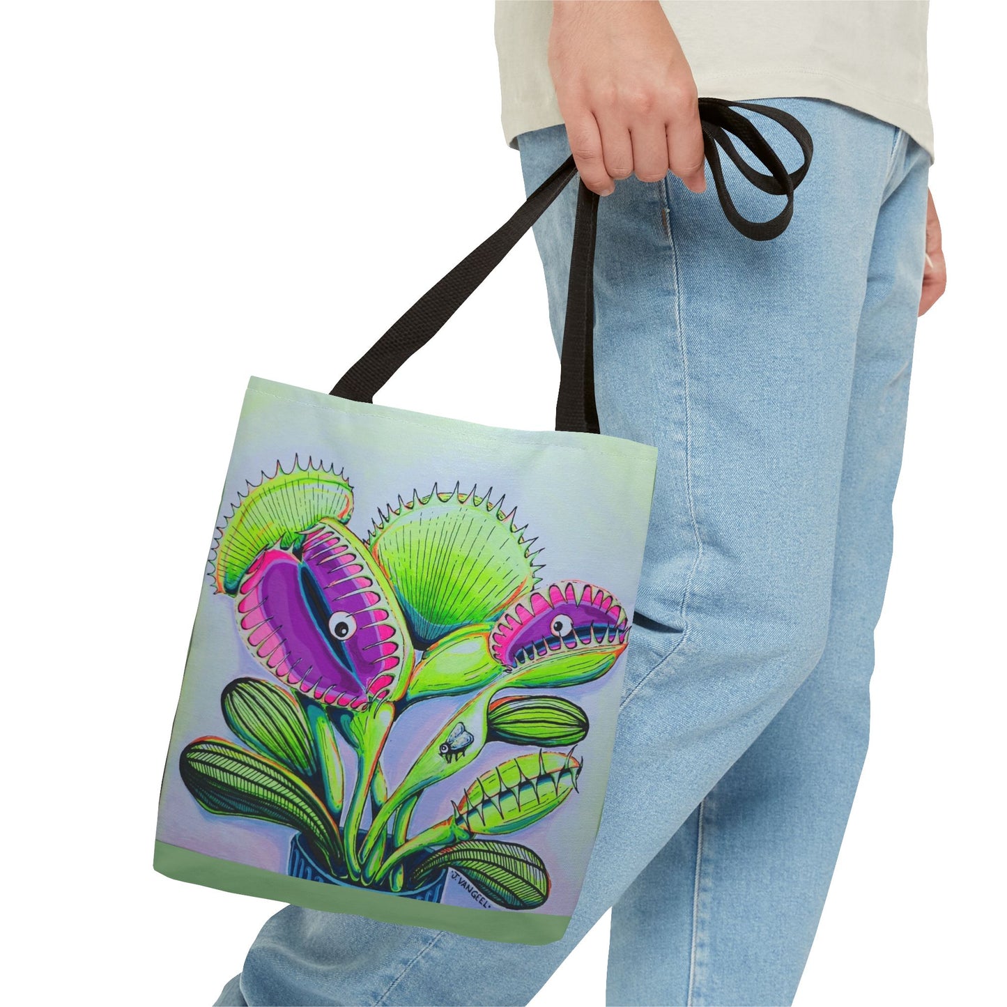 Premium Cyclops Venus Fly Trap Tote Bag, Original Artist Design, Reusable Shopping Tote,  Eco-Friendly