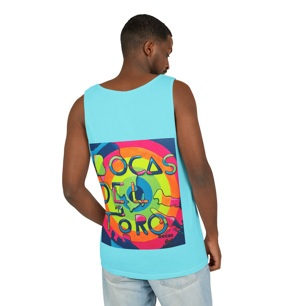 Unisex Bocas Del Toro Islands Tank Top - neon pop art by Casa Santosha Art