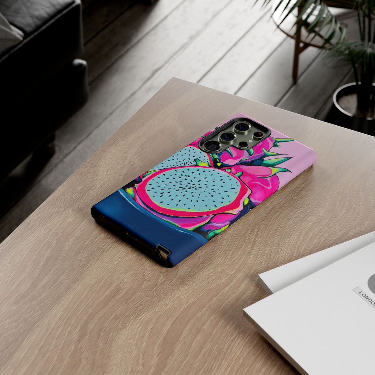 Coque de téléphone résistante Pitaya Rose Néon