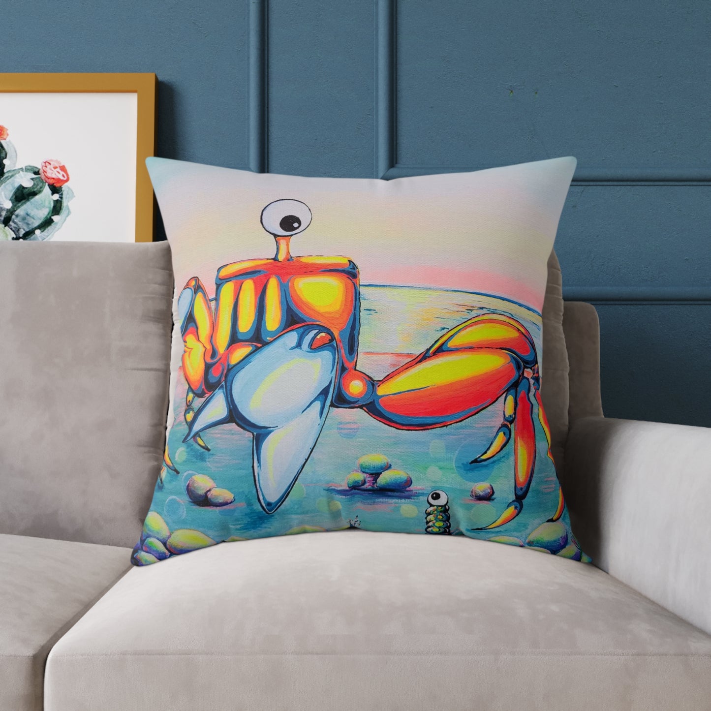 Cyclops Crab Art Canvas Decorative Pillow