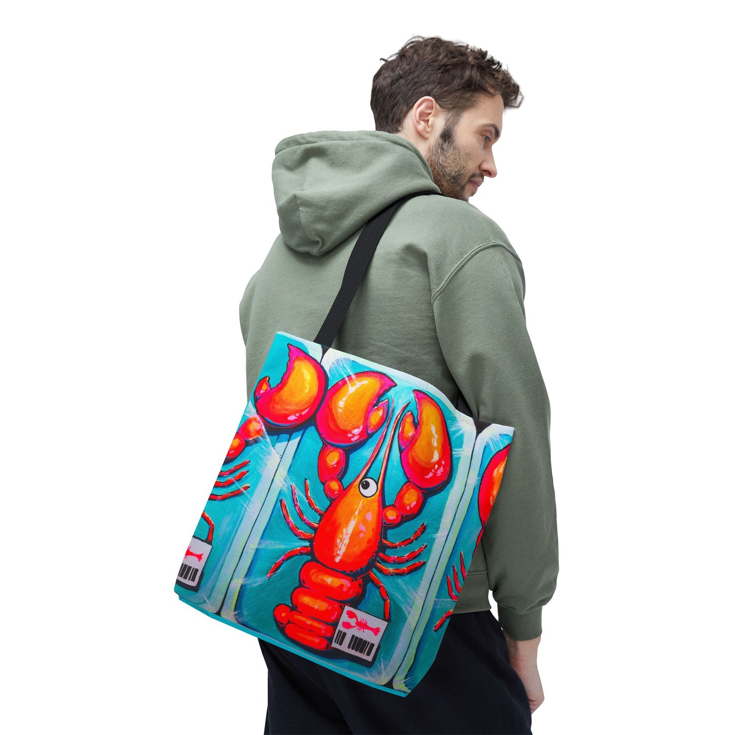 Premium Neon Lobster Tote Bag, Original Artist Design, Reusable Shopping Tote,  Eco-Friendly