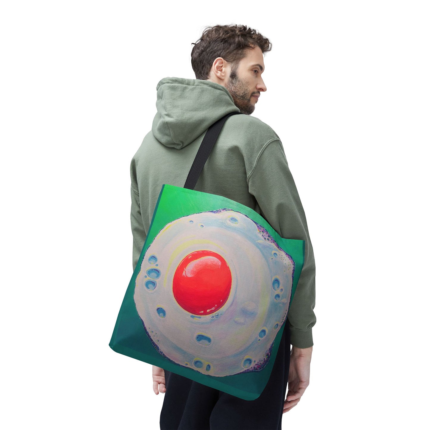 Premium Neon Fried Egg Tote Bag, Original Artist Design, Reusable Shopping Tote,  Eco-Friendly