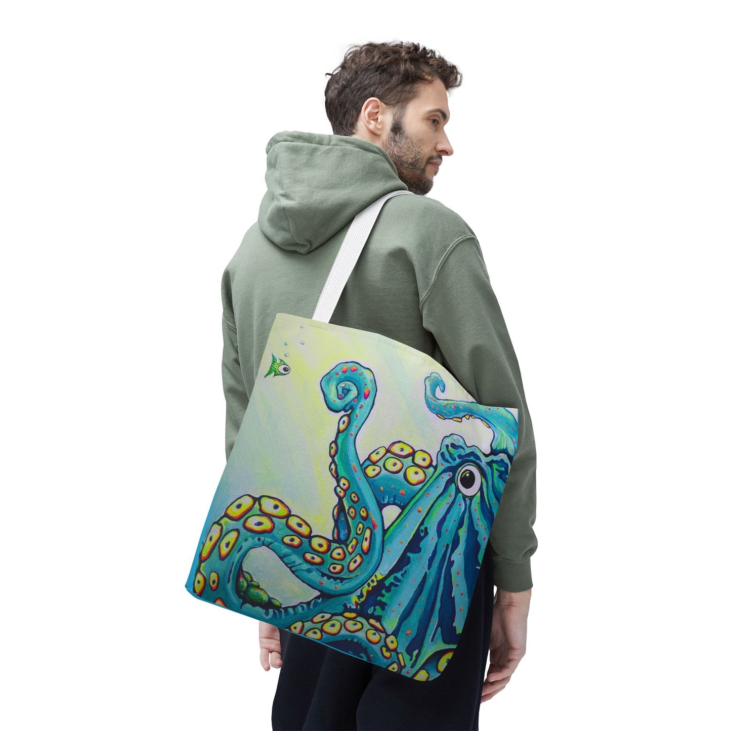Premium Cyclops Octopus Tote Bag, Original Artist Design, Reusable Shopping Tote,  Eco-Friendly