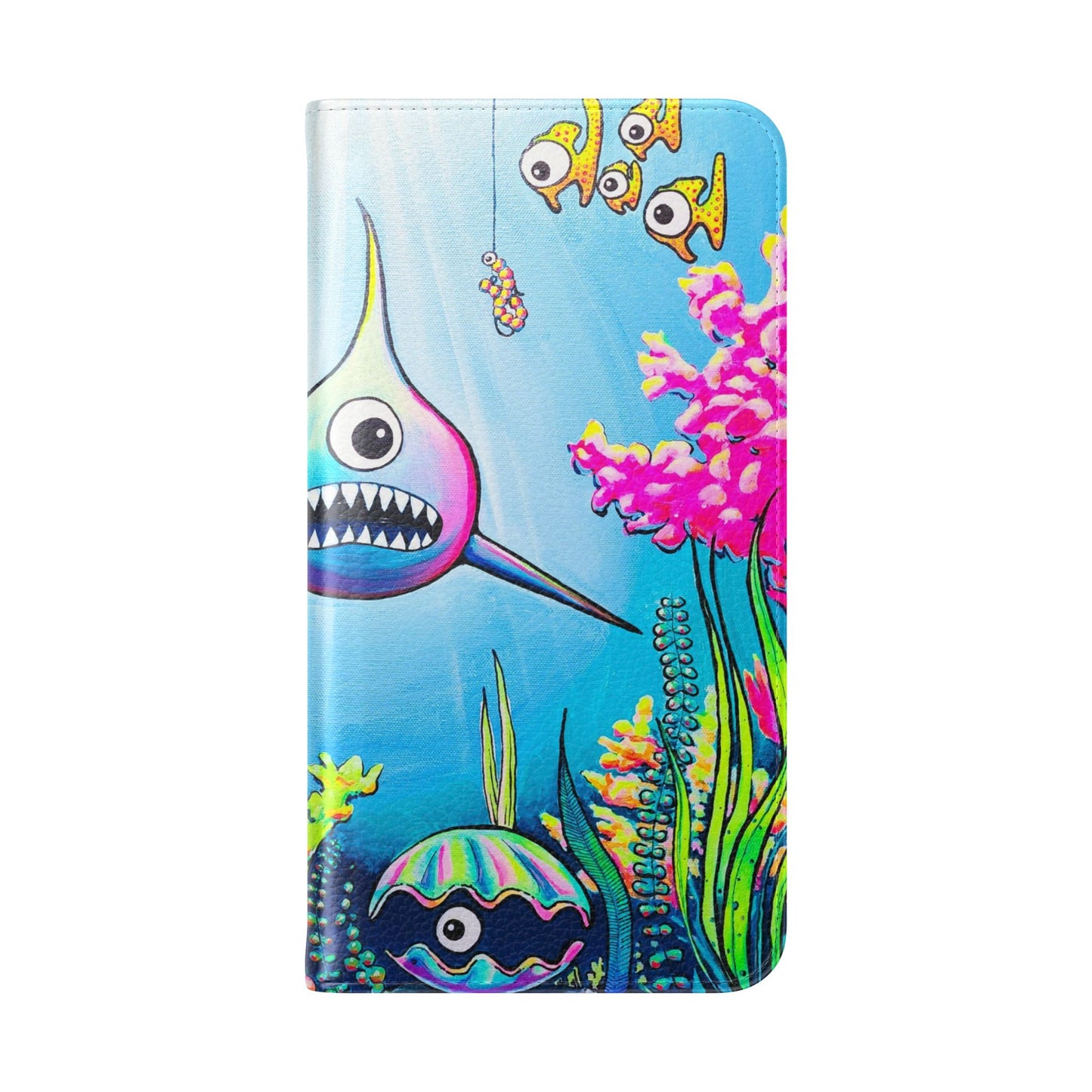 Cyclops Shark Flip Phone Case – Wallet Cover with Card Slots